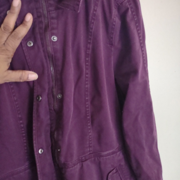 Loft Purple Women's Hooded Zip Up Utility Jacket Size M - Picture 6 of 12